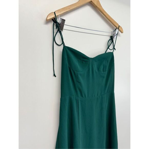 AQUA Midi Dress Size Small Green Spaghetti Strap Corset Front Slit‎ NWT - Picture 6 of 11